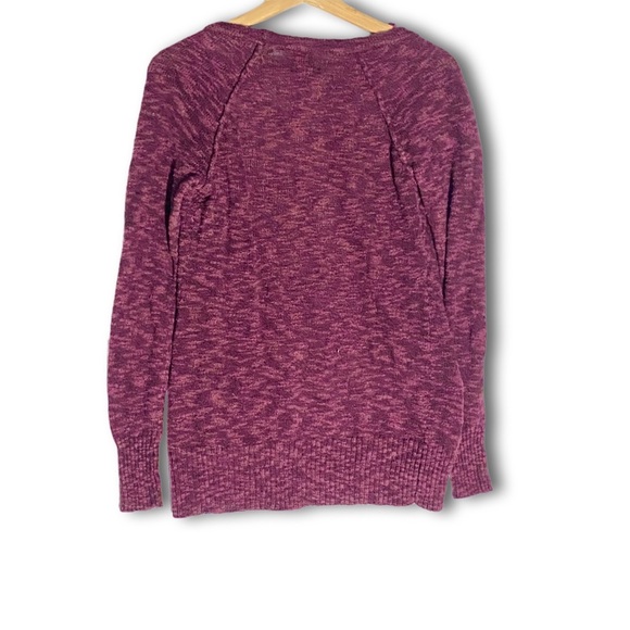 Mudd Heathered Maroon Chunky Knit Button-Down Cardigan - Picture 2 of 4